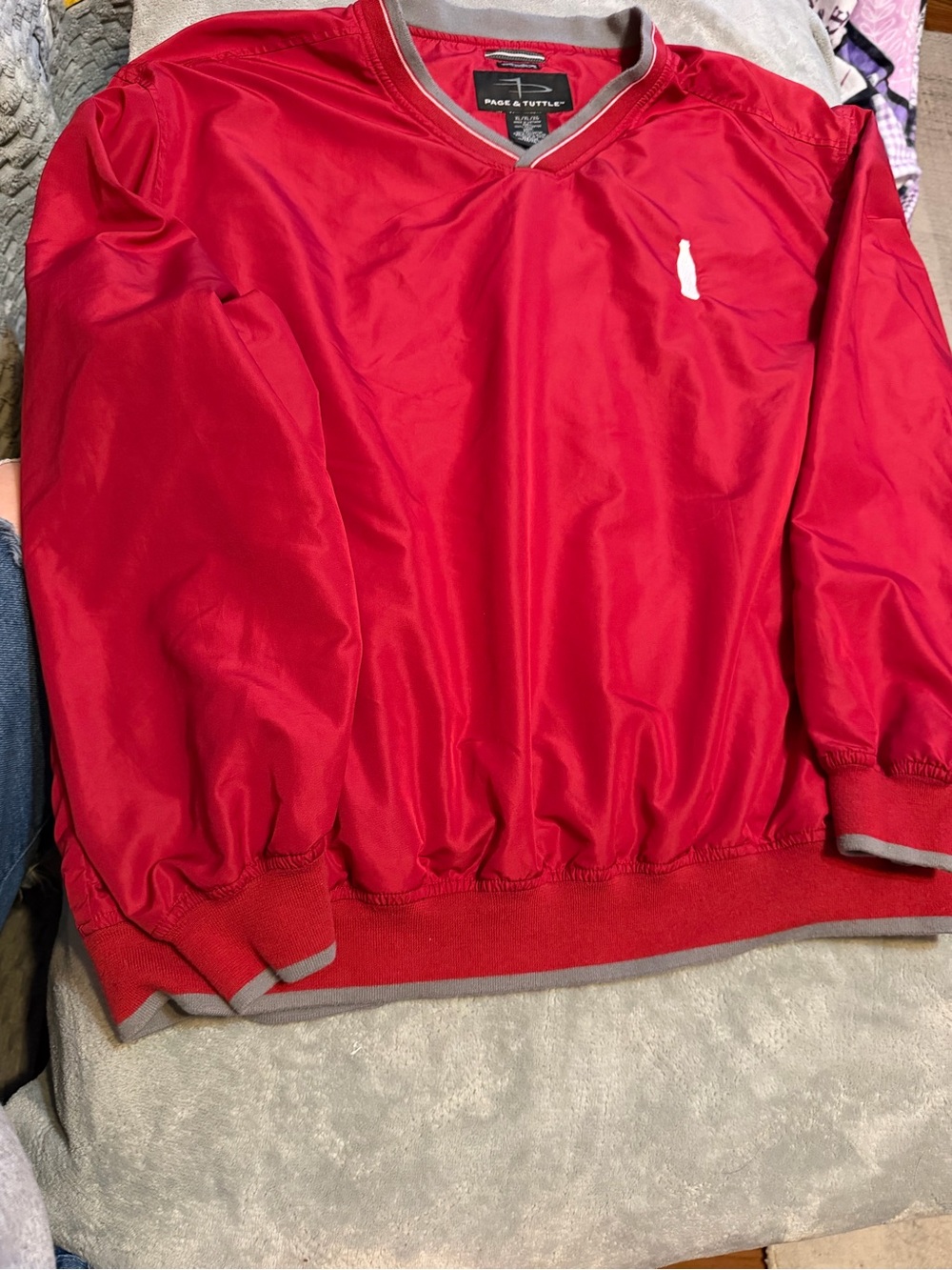 Y2K Page & Tuttle Red Golf Windbreaker‎ Pullover XL Coca Cola Logo